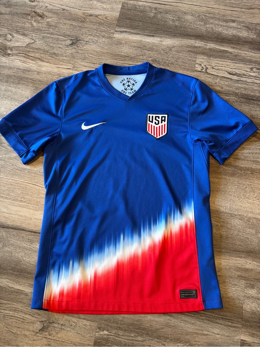Nike USA Blue with Red & White Gradient Soccer Jersey